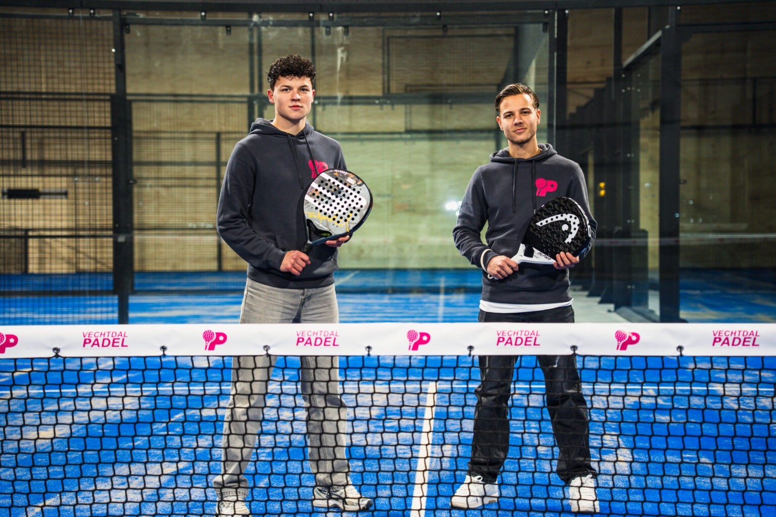 Yoren Dam en Vince van den Anker, eigenaren van Vechtdal Padel