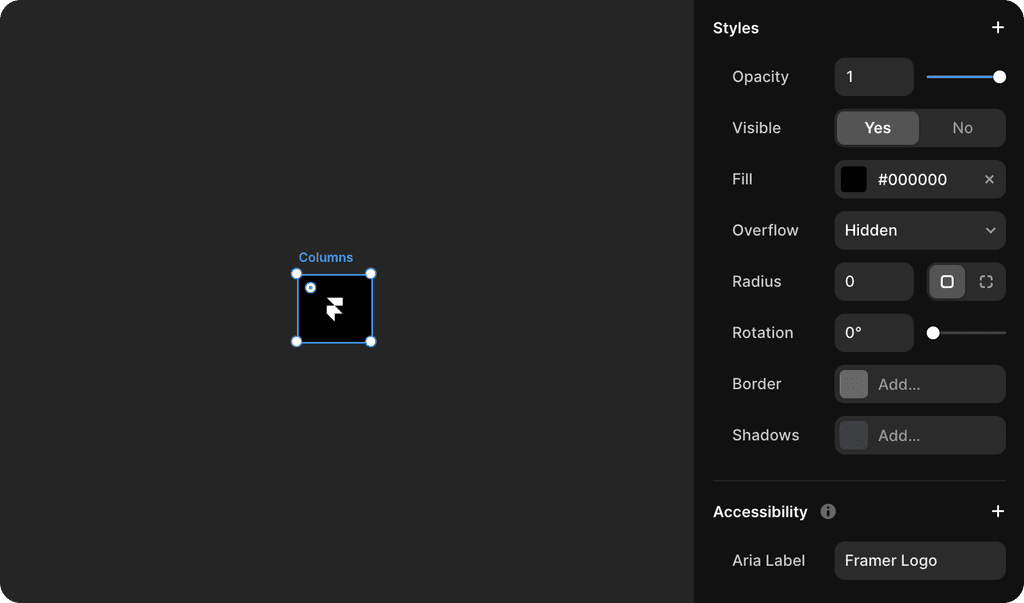 Improving Accessibility with ARIA Labels — Framer Help