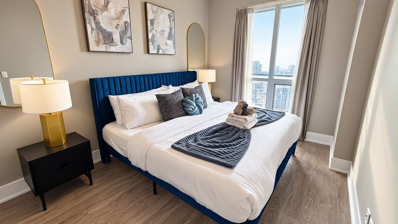 Professionally prepared modern short-term rental interior