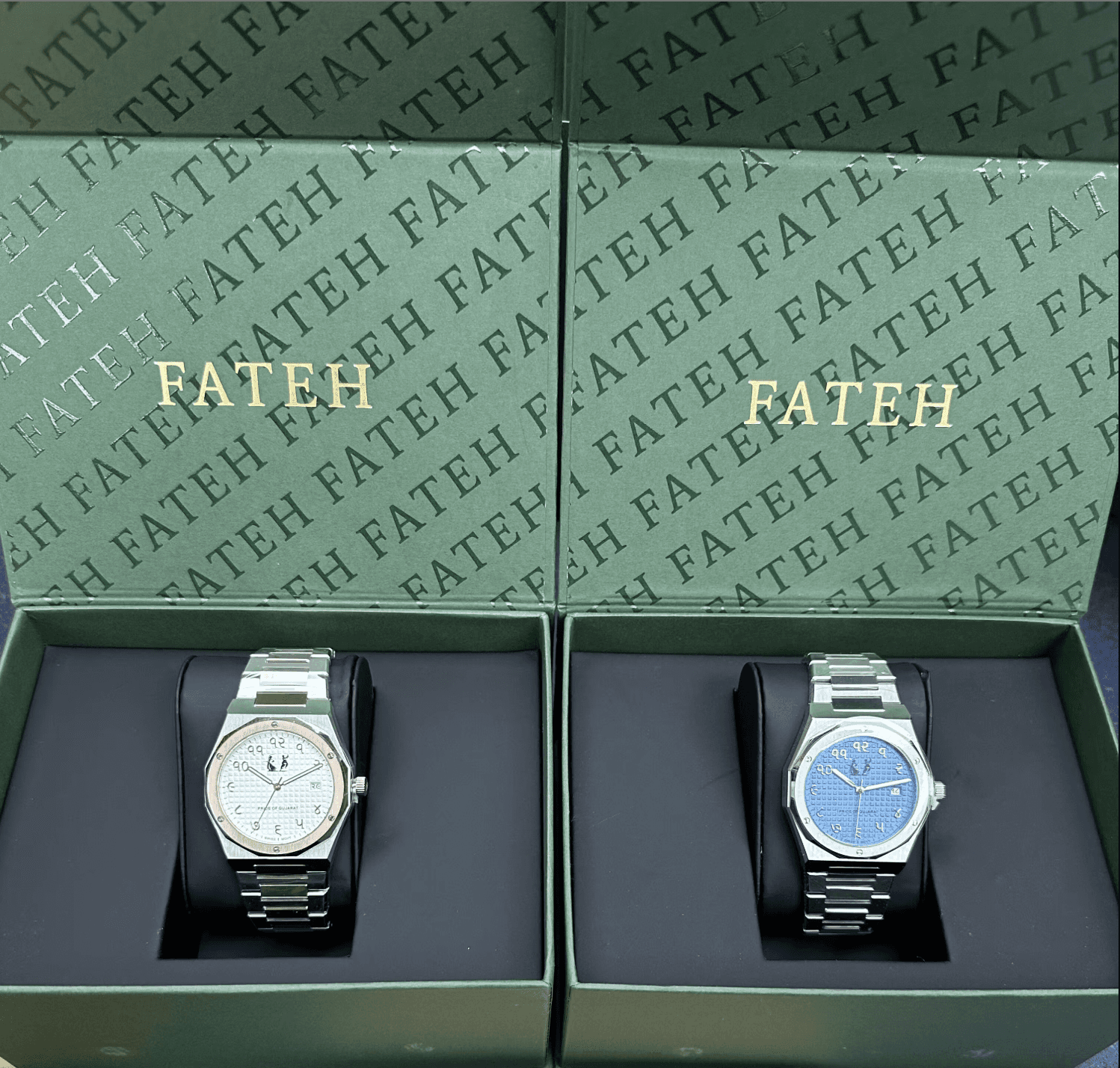 round silver-colored Rolex analog watch with link band