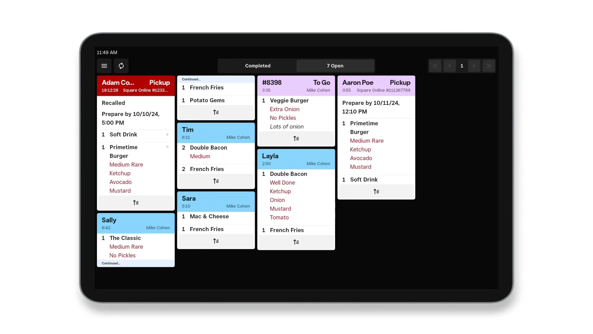 Manage Restaurant Orders with Square's Kitchen Display System