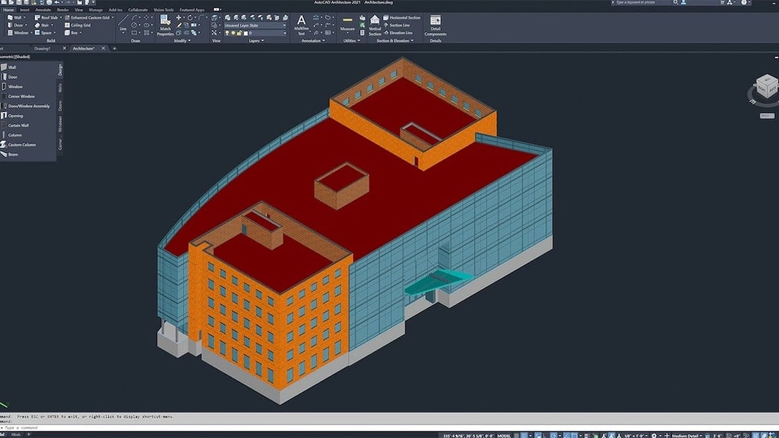 AutoCAD interface running on a cloud computer