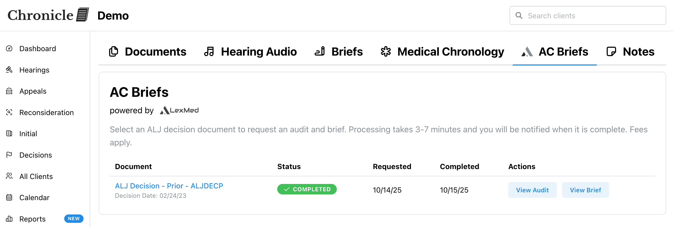 Chronicle LexMed integration example