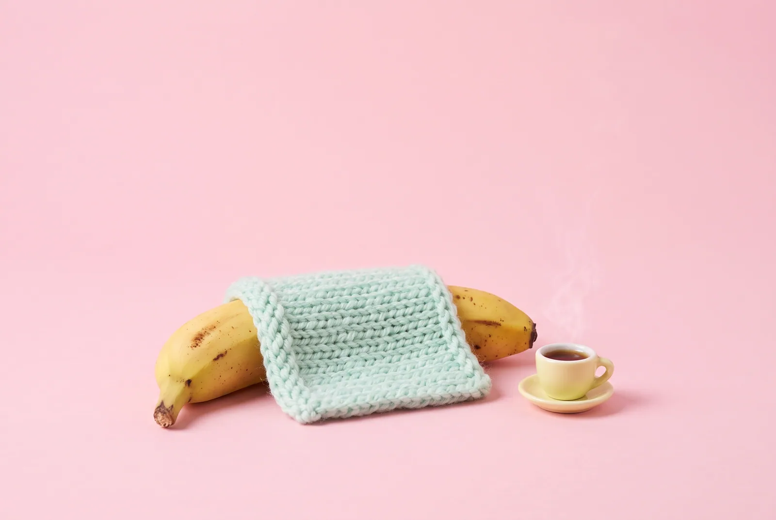 A bruised banana under a knitted blanket with tea, kind self-talk that stops the chaser effect turning into a binge