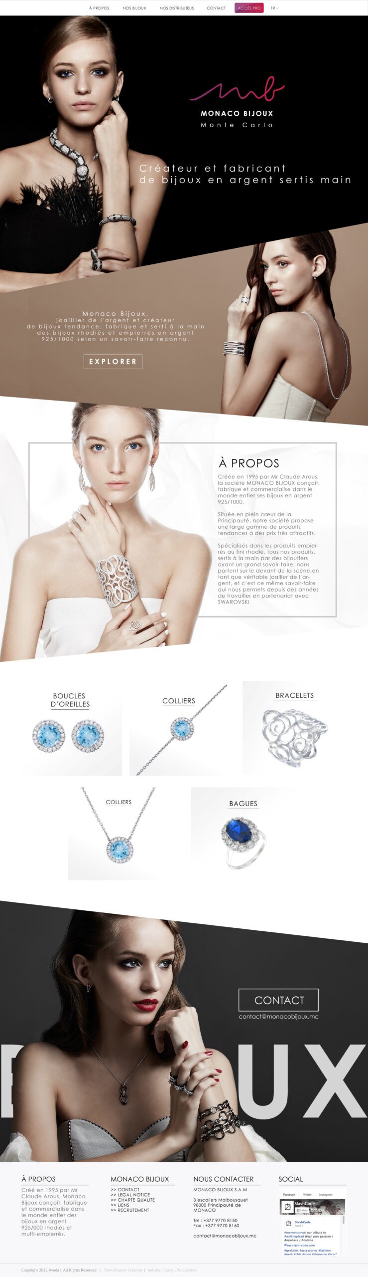 Site web Monaco Bijoux by Suzaku