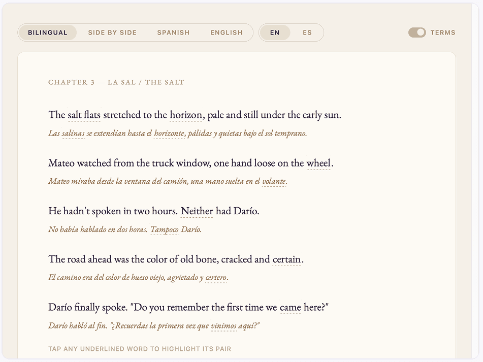 Content model – alternating sentence layout