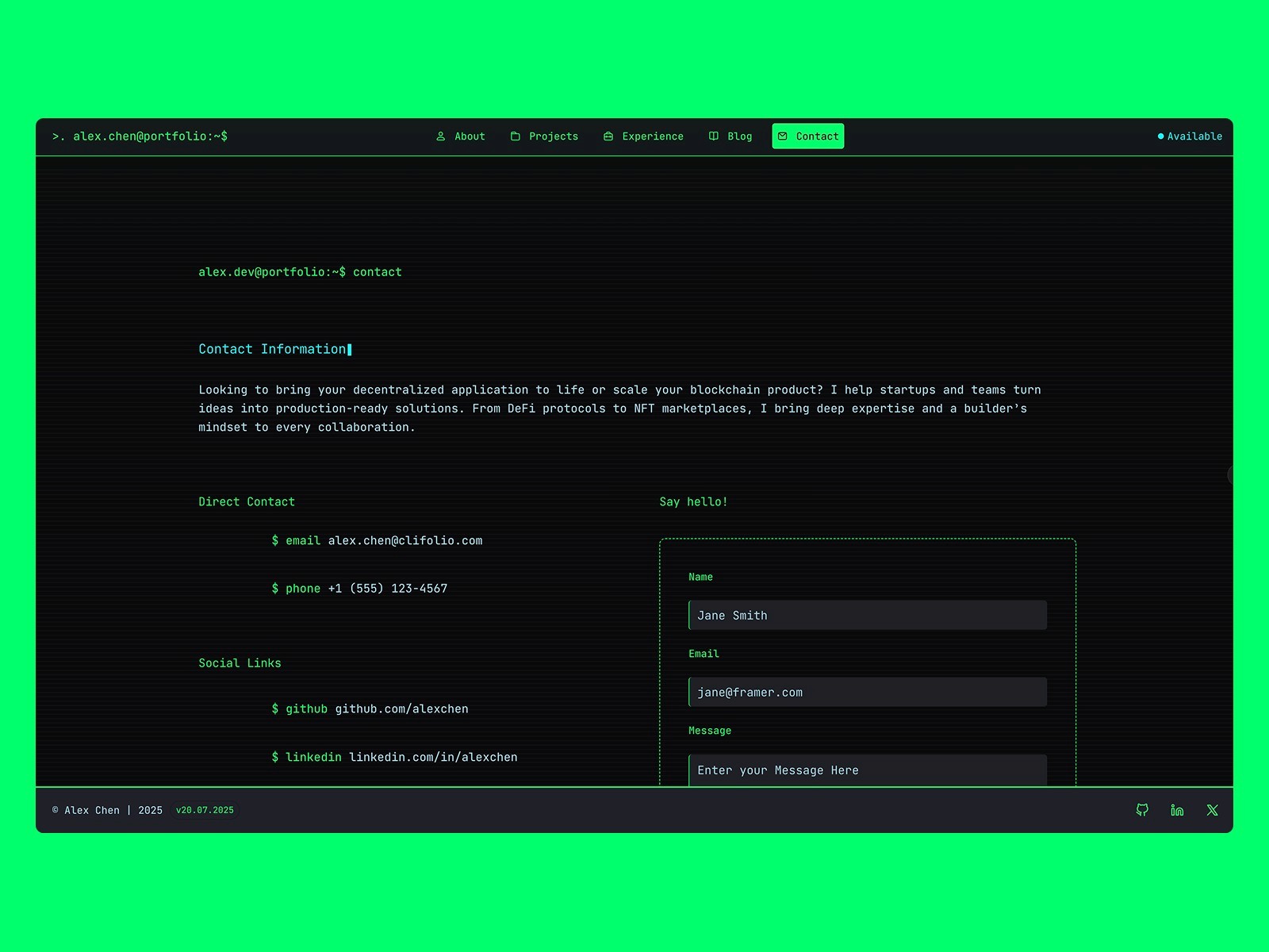 CLIfolio — 高级暗黑渐变 Web3 项目官网设计灵感