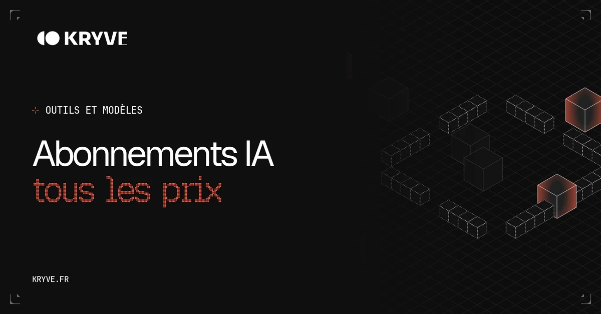 Comparatif des abonnements IA : couverture Kryve, catégorie Outils et modèles