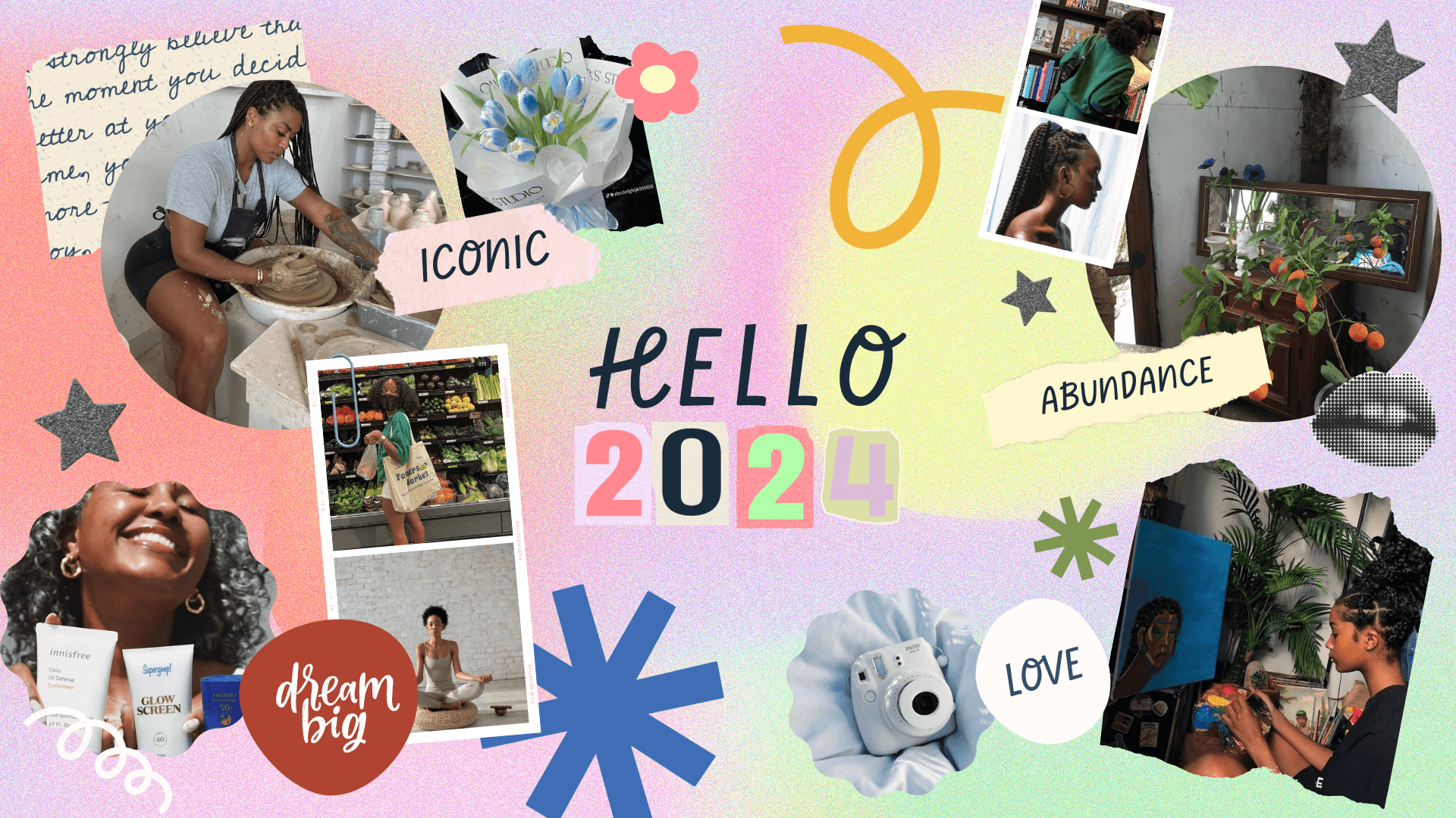 Vision Board 'Hello 2024'