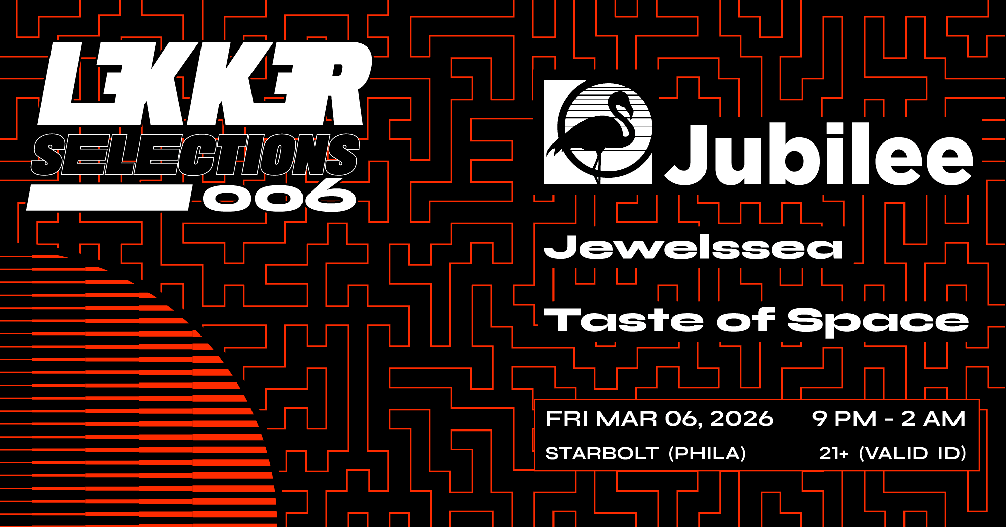 Lekker Selections 005 is on January 23, 2026 at 9PM. Sam Binga and Two Swords are co-headlining the event  with support from Villain Era. This is a 21+ Event