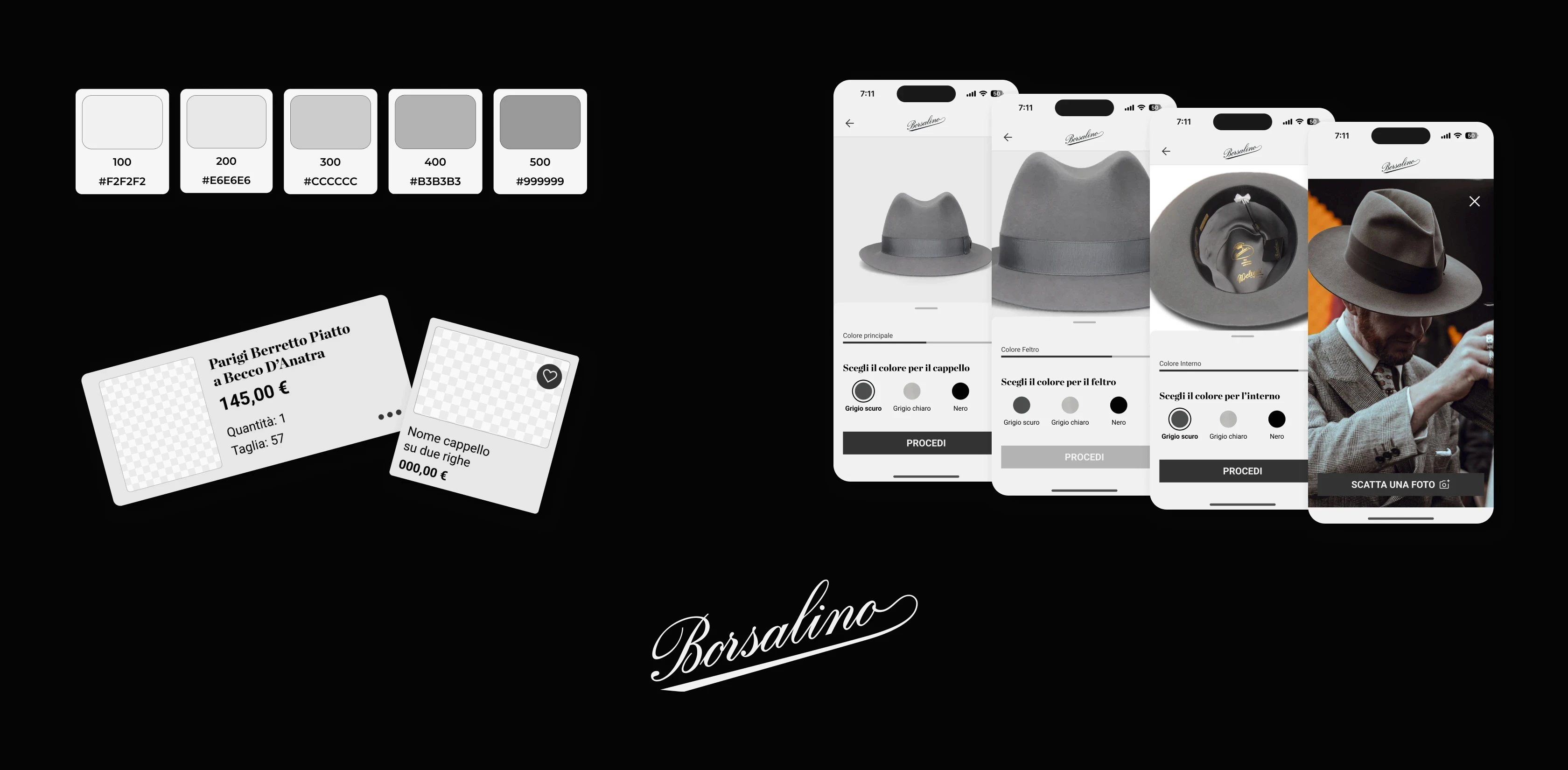 Mockup di overview del progetto Borsalino