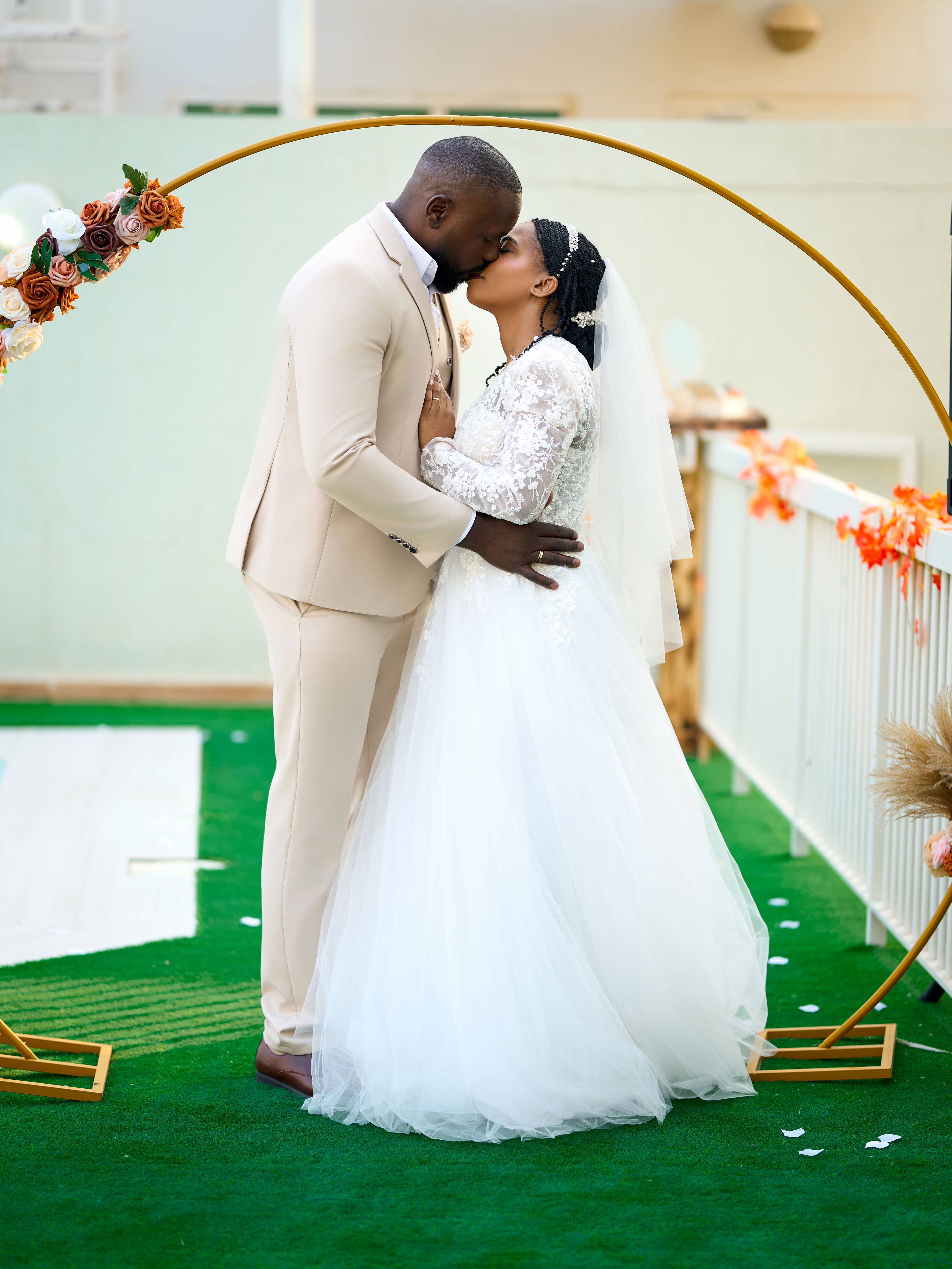 Bride and groom during a wedding ceremony.