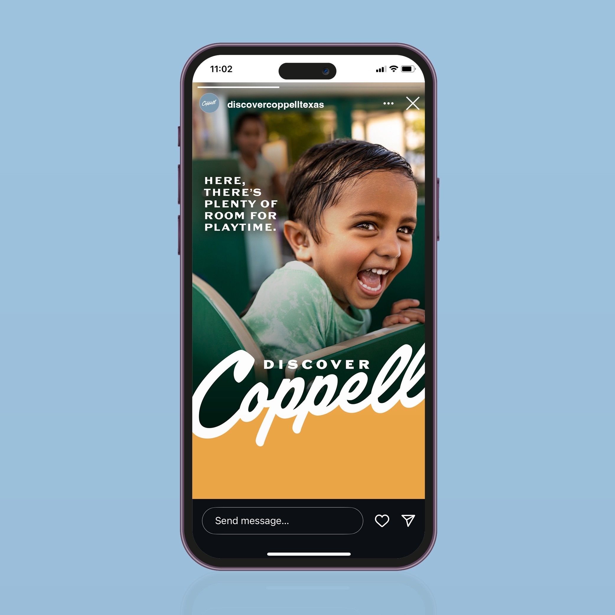 IG Stories Ad of child smiling