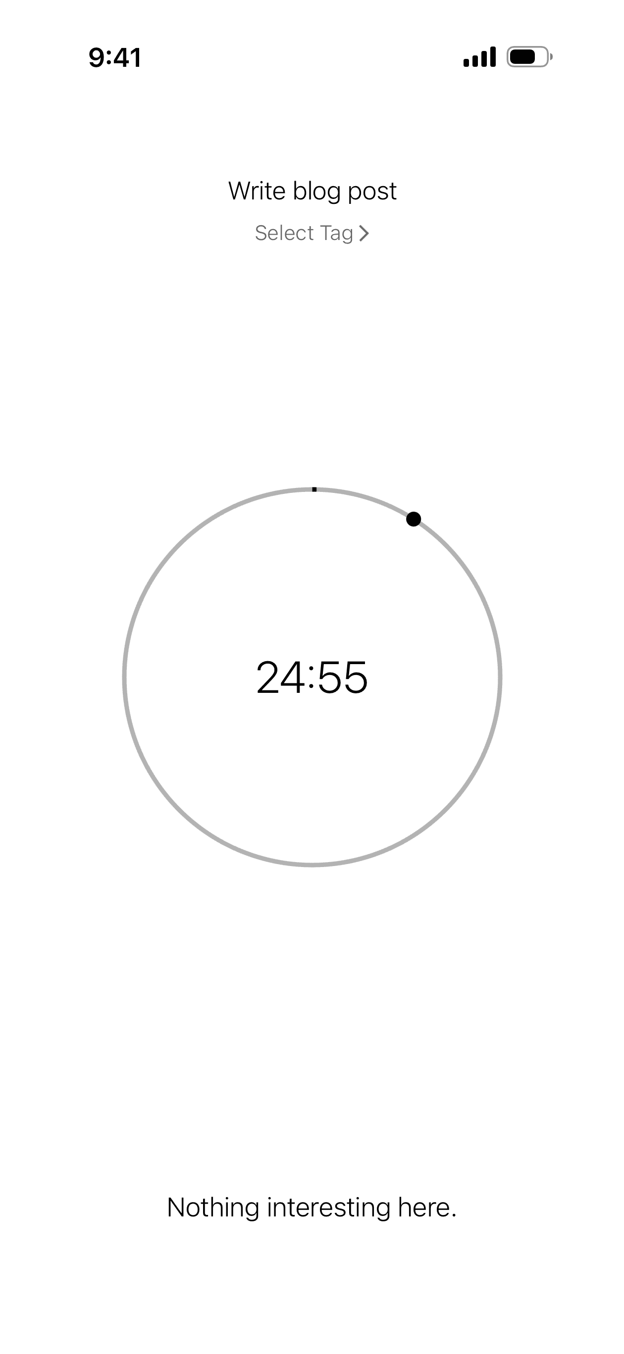 MinimaList app timer view