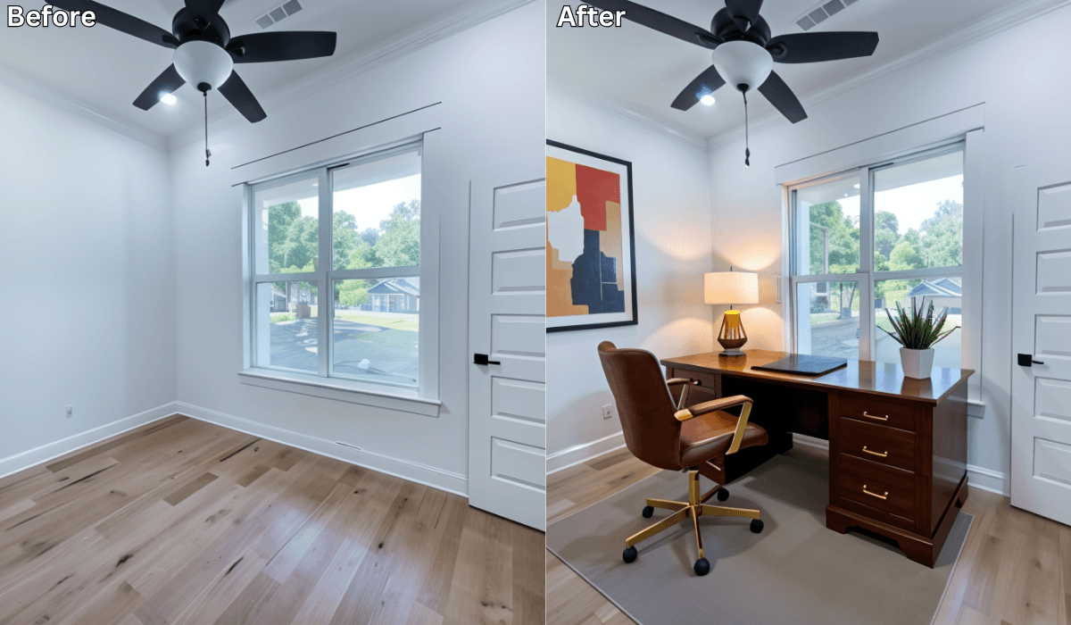 From Empty Room to Productive Home Office: Designed with AI