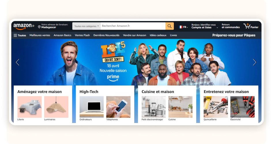 Amazon homepage