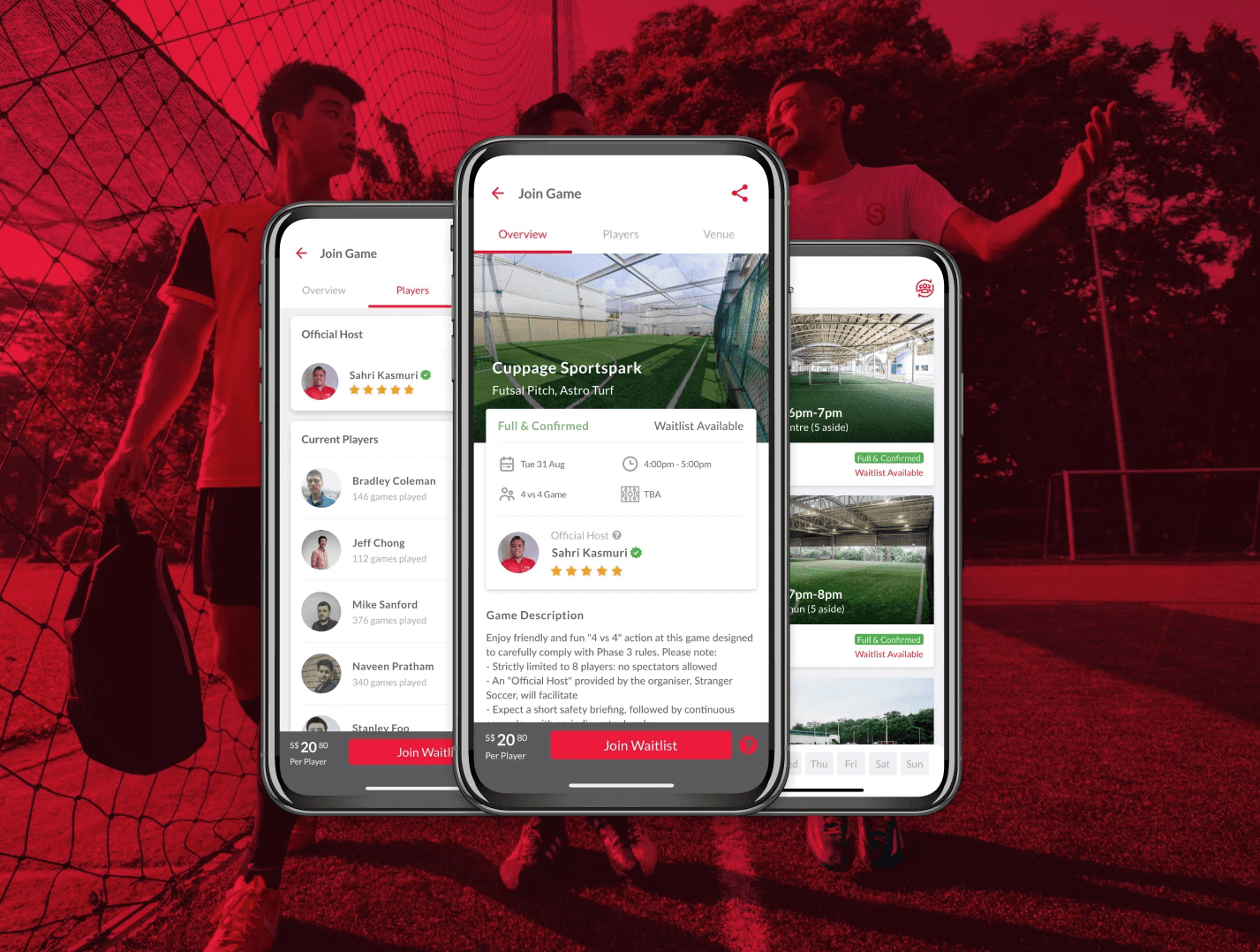 Book Soccer Game App