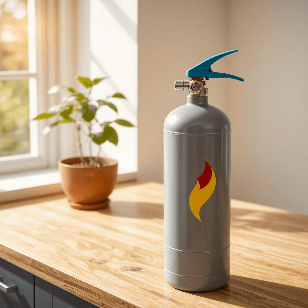 product photography of a fire extinguisher