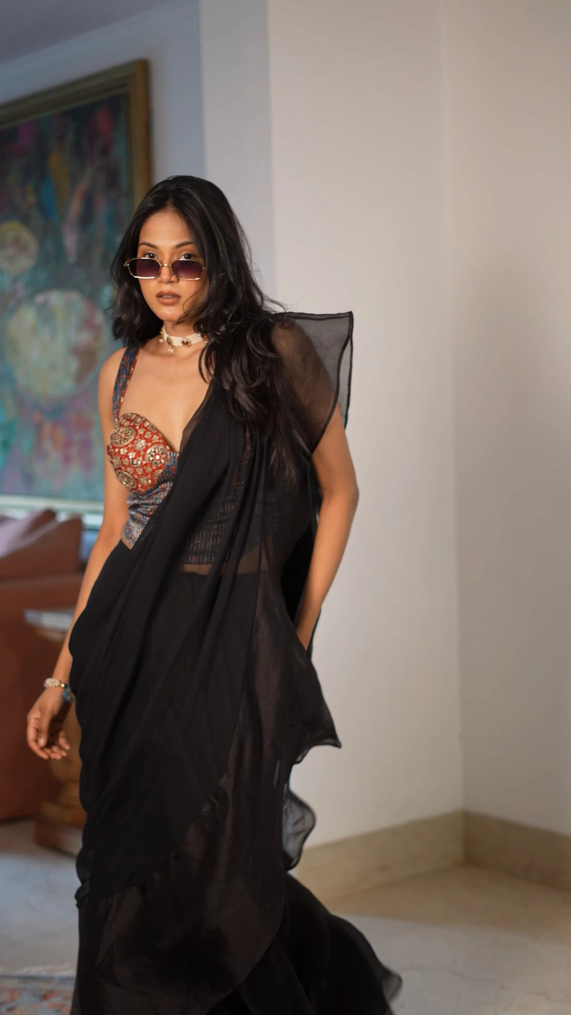 Noir Glam Saree Set 2