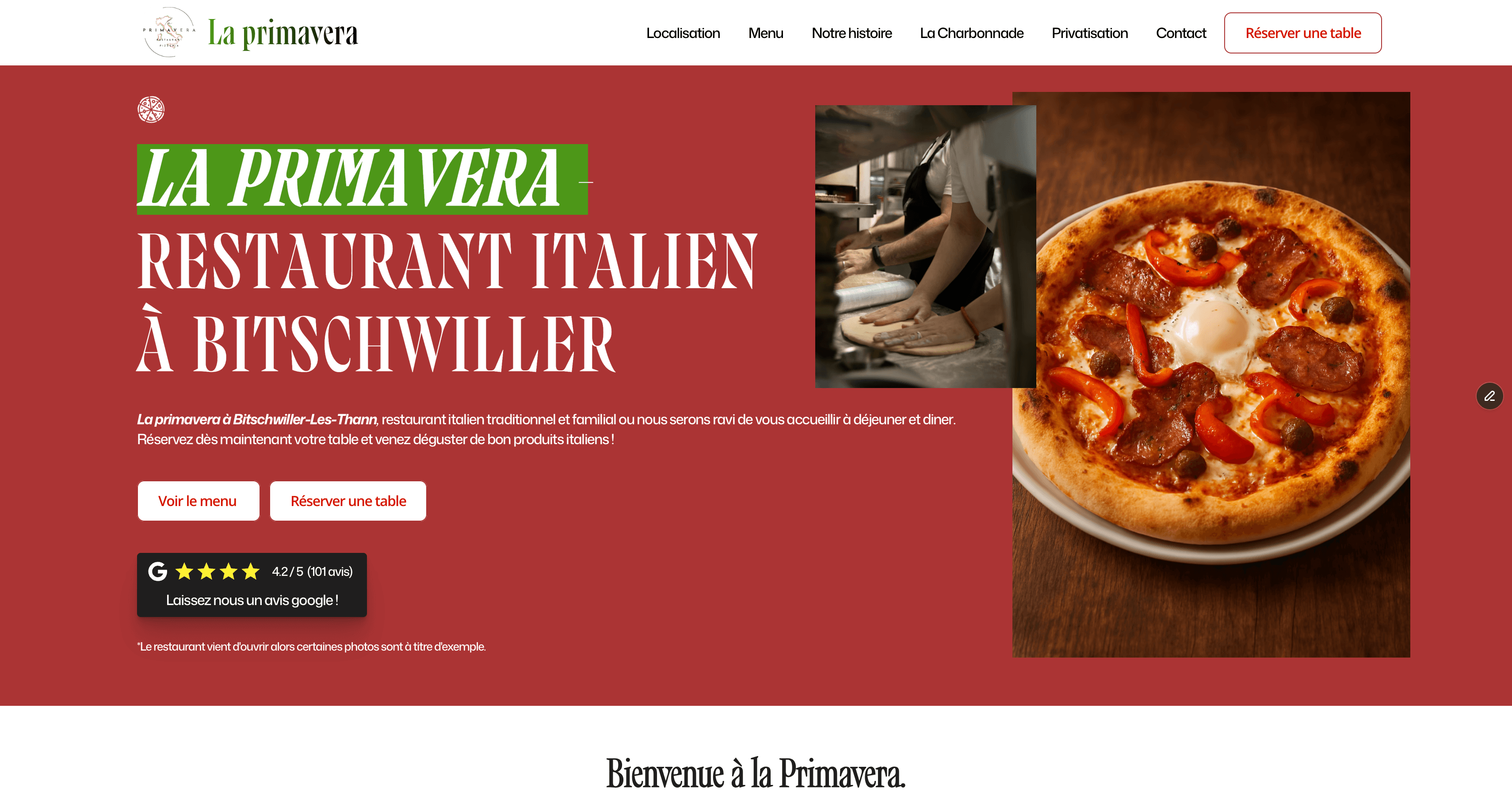 La primavera page d'accueil