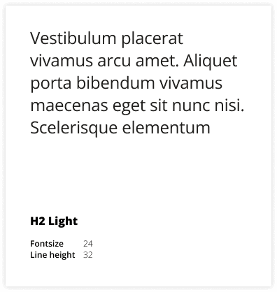 Styleguide Typografie H1