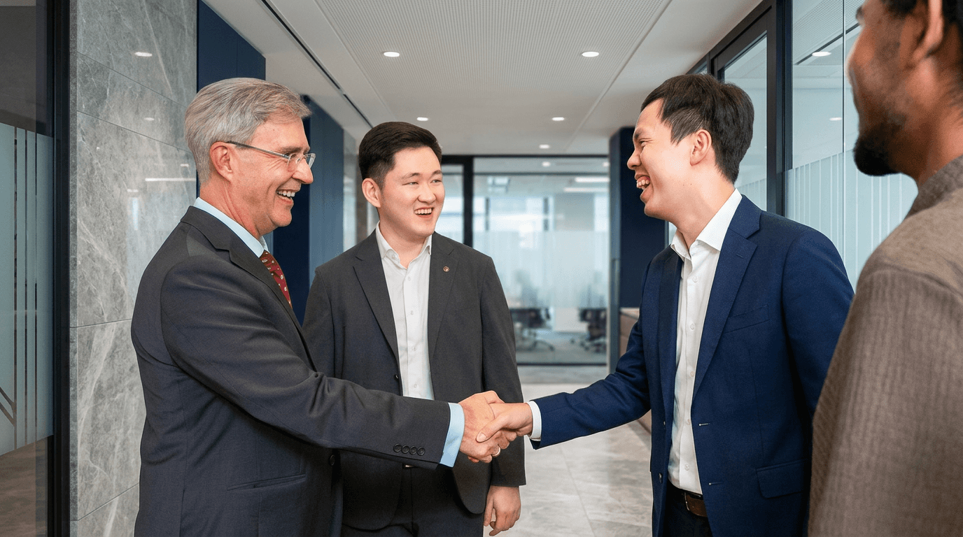 three men sitting on chair beside tables