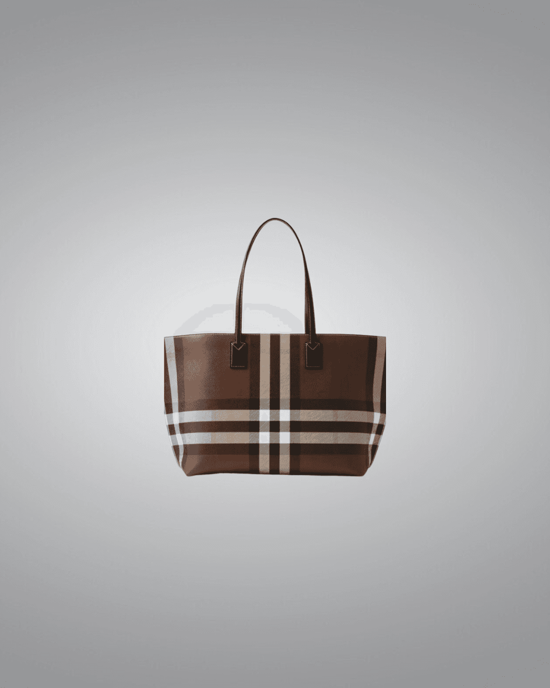 Burberry Check Tote in Dark Birch Brown