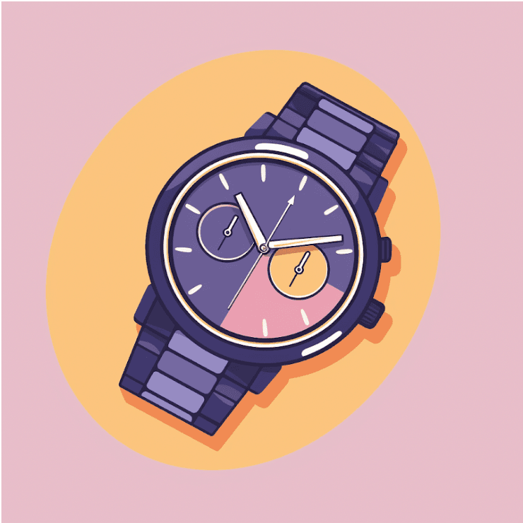 An illustration of a wristwatch.