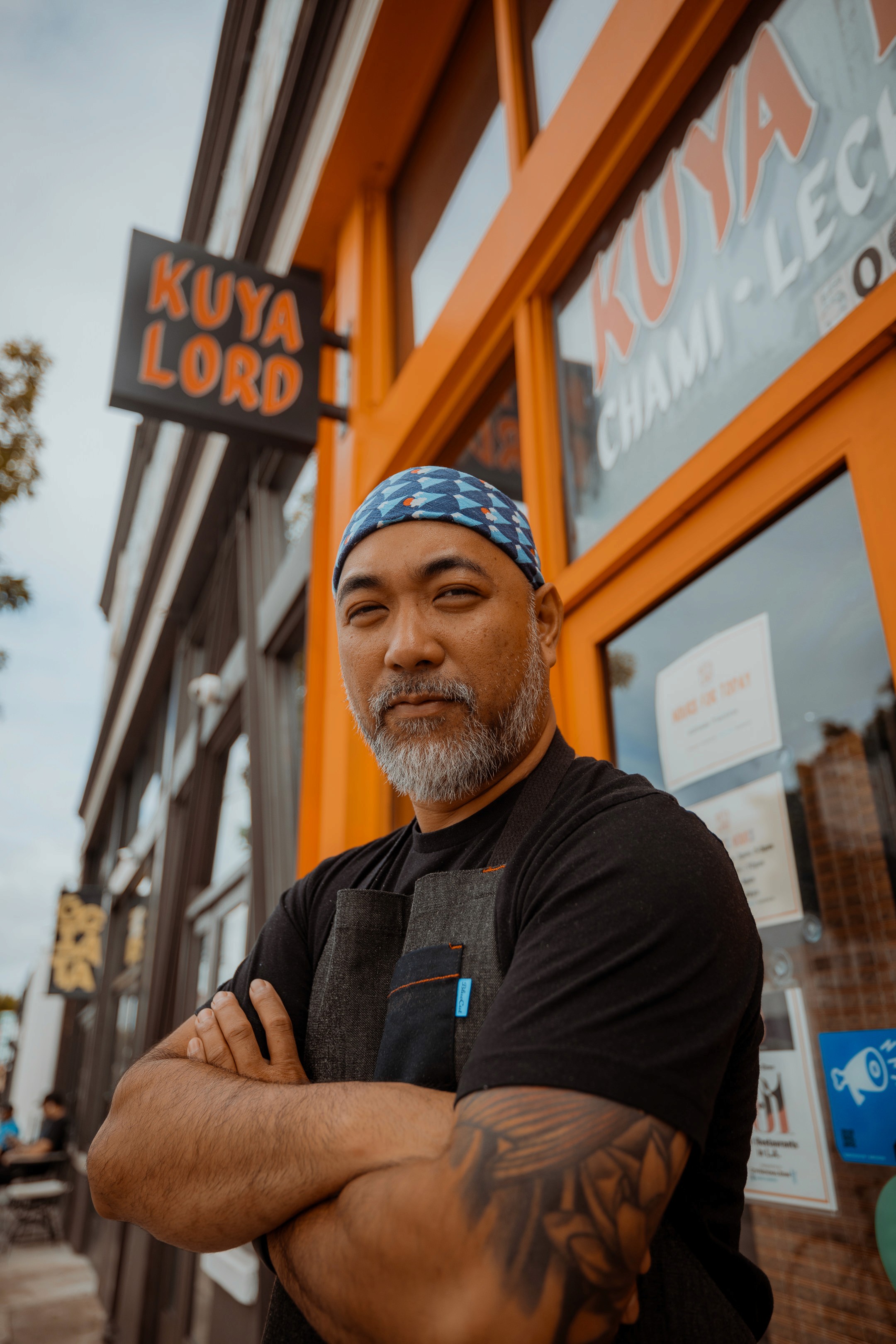 Chef Llord Maynard outside of Kuya Lord in Los Angeles California.