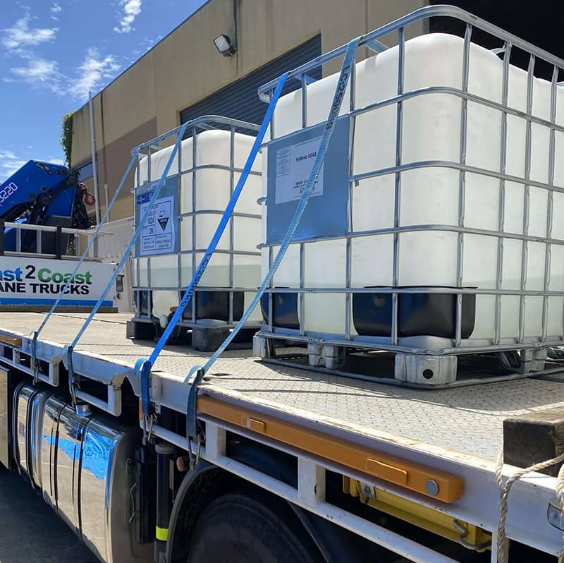 Chemical IBC on Hiab Truck