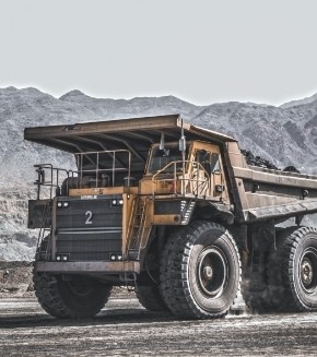 Construction vehicle at a worksite