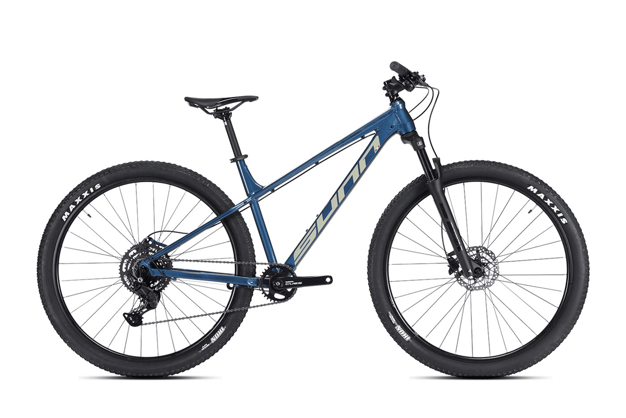 VTT Cross-Country Sunn Exact S3 de couleur Bleue, vue de profil.