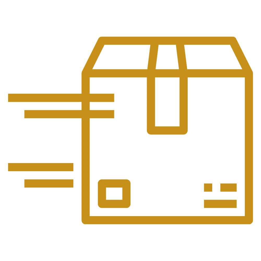 Shipping box icon representing white-label and blind dropshipping fulfillment.