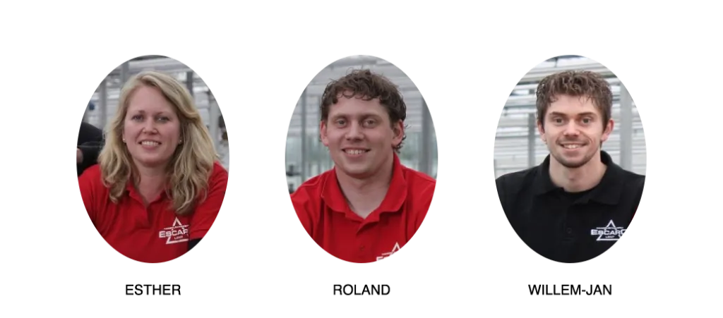 Picture of Esther, Roland and Willem-Jan of Escaro Plants