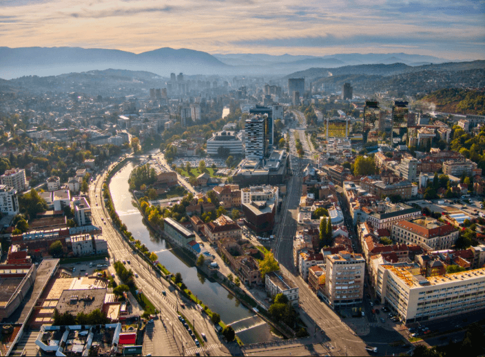 Aerial view of Sarajevo