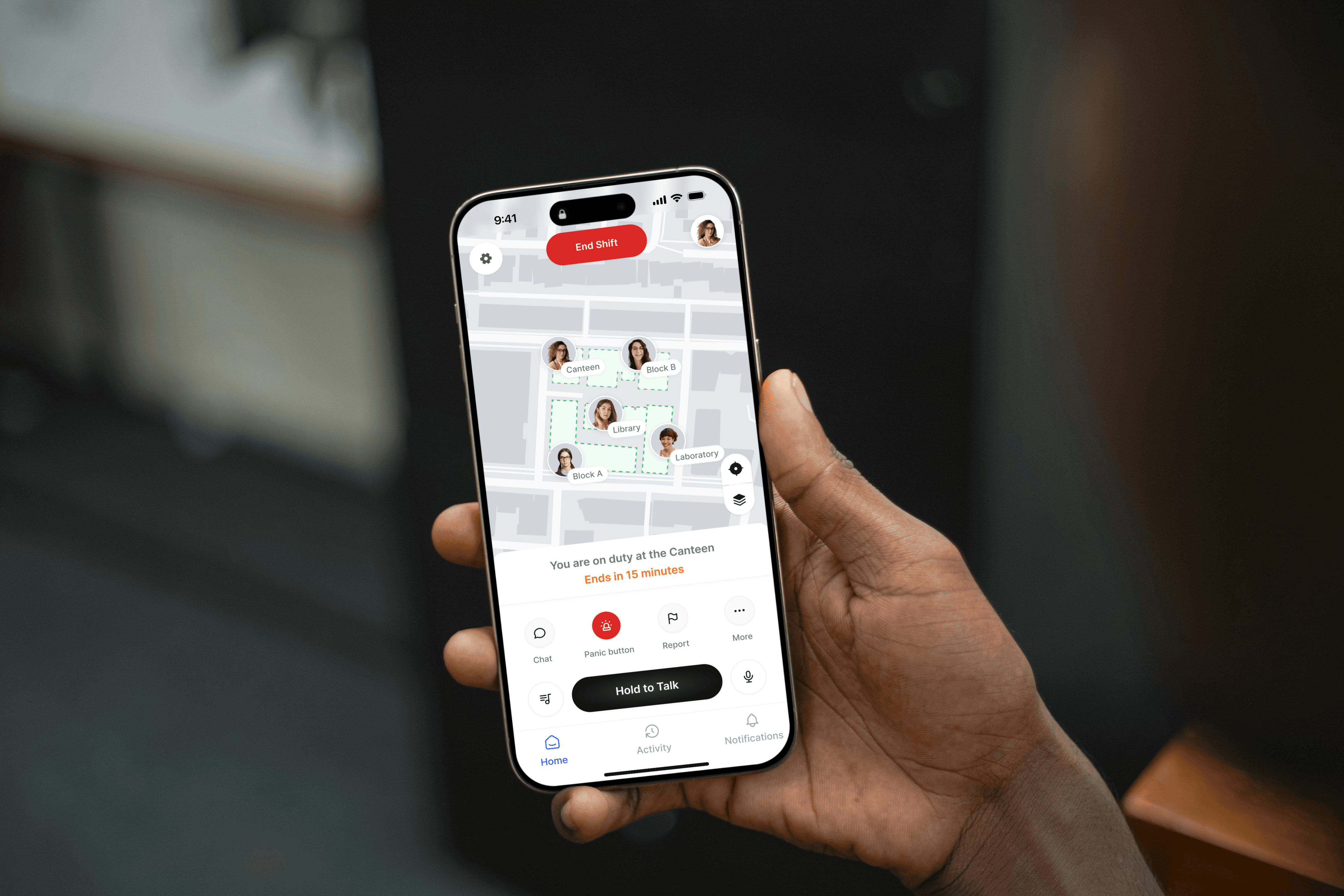 Teacher mobile sign-on screen