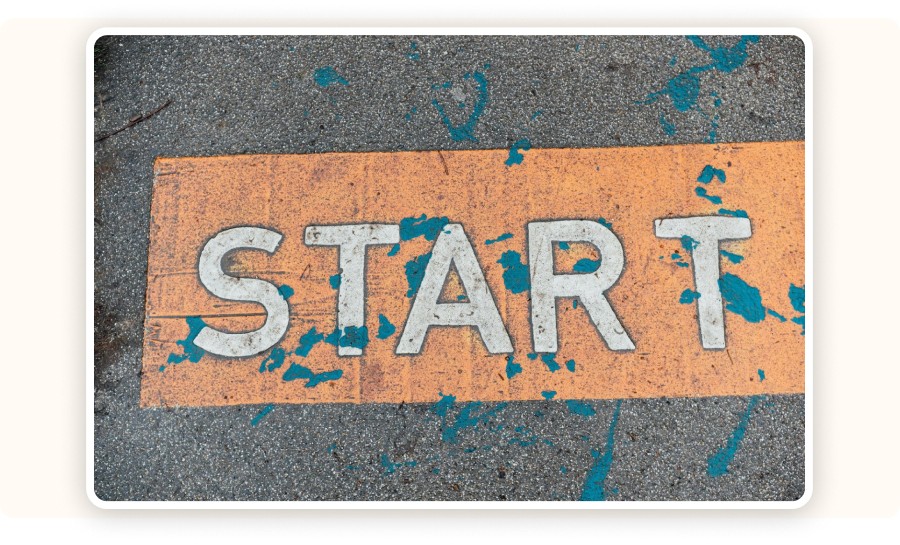 The word “Start”&nbsp;