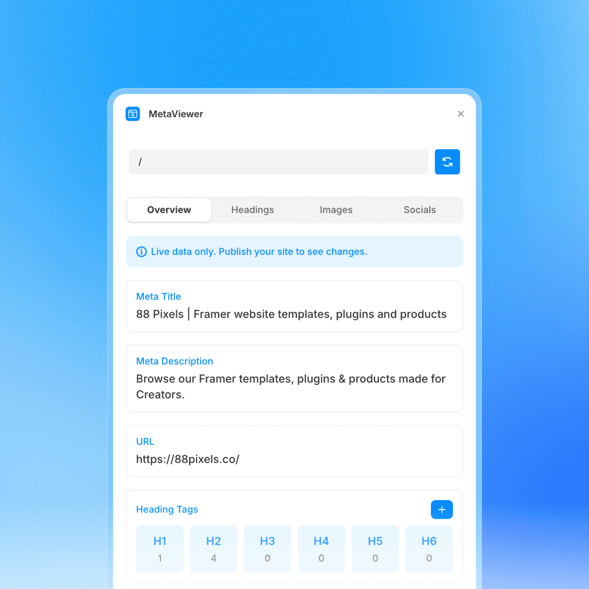 MetaViewer Framer plugin main image