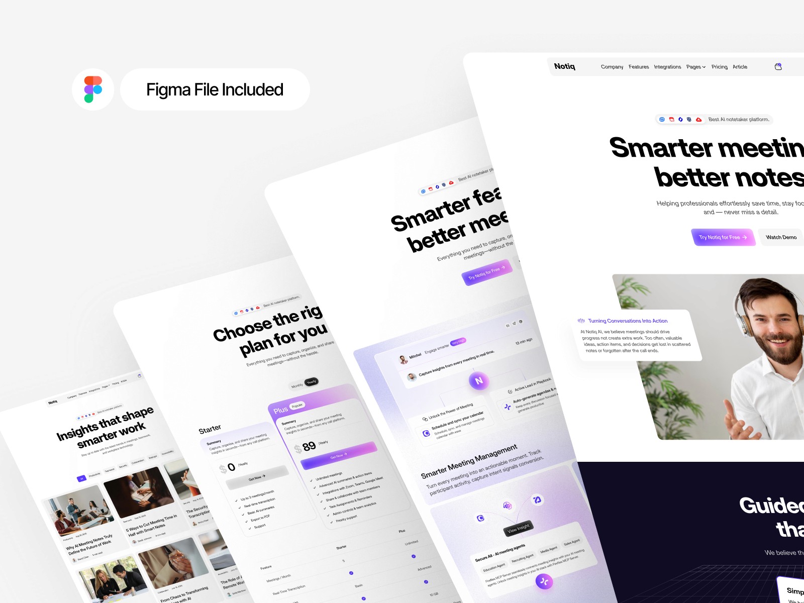 NotiqX — 现代专业 AI 产品官网设计灵感