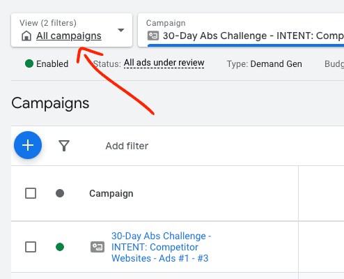 How to view all YouTube ad campaigns