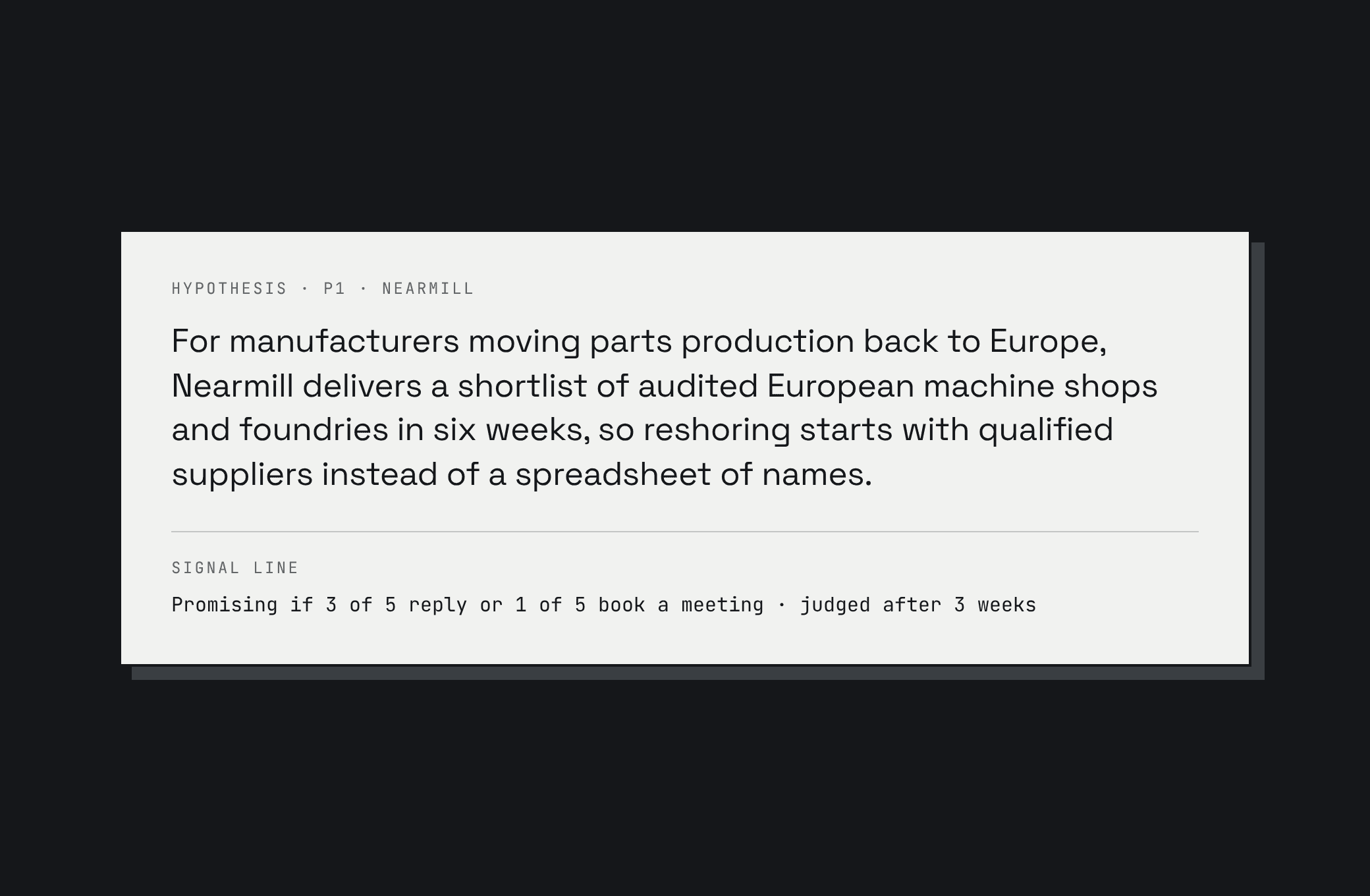 Switchback Product: the business hypothesis