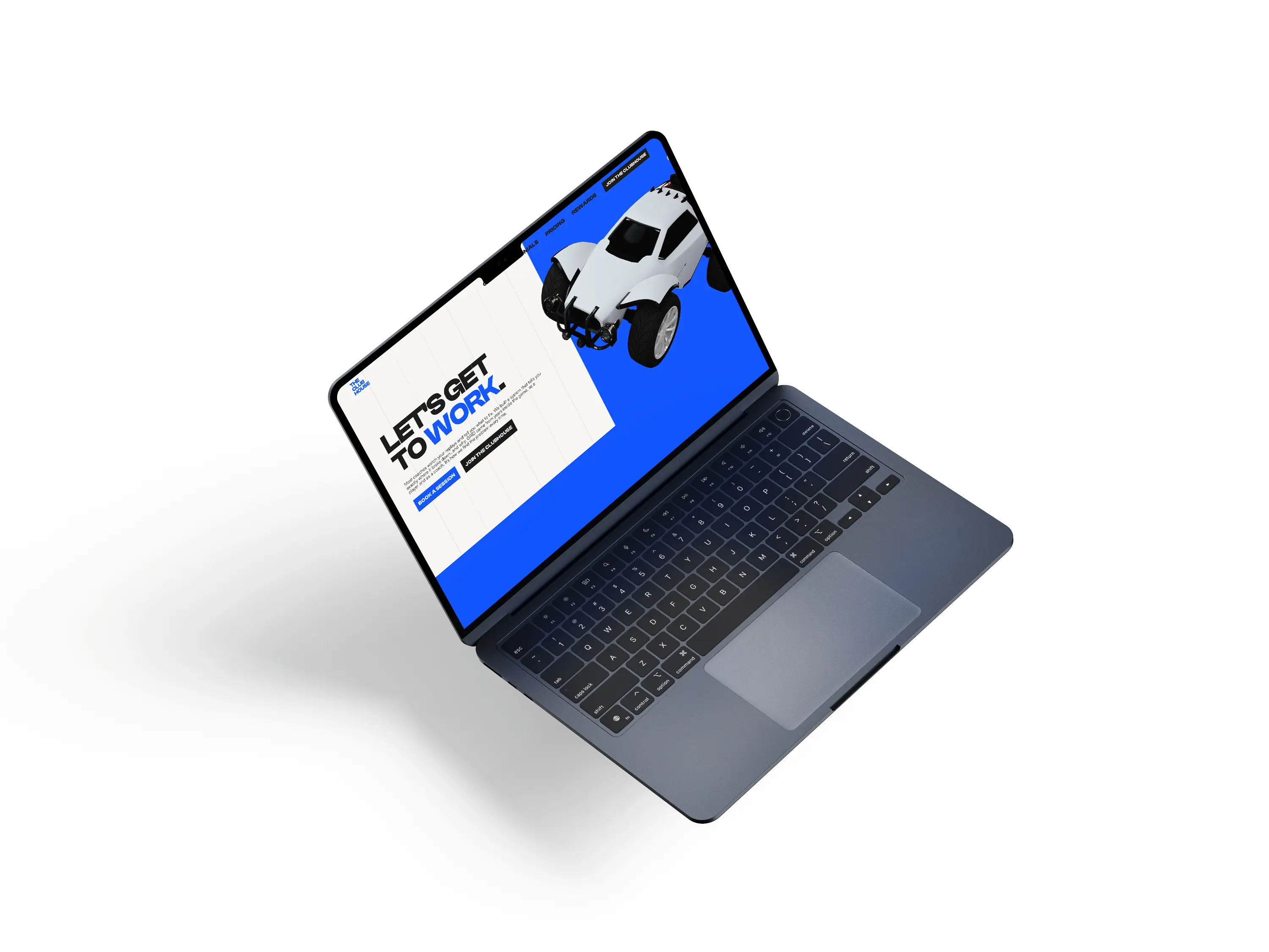 The Clubhouse hero section on MacBook