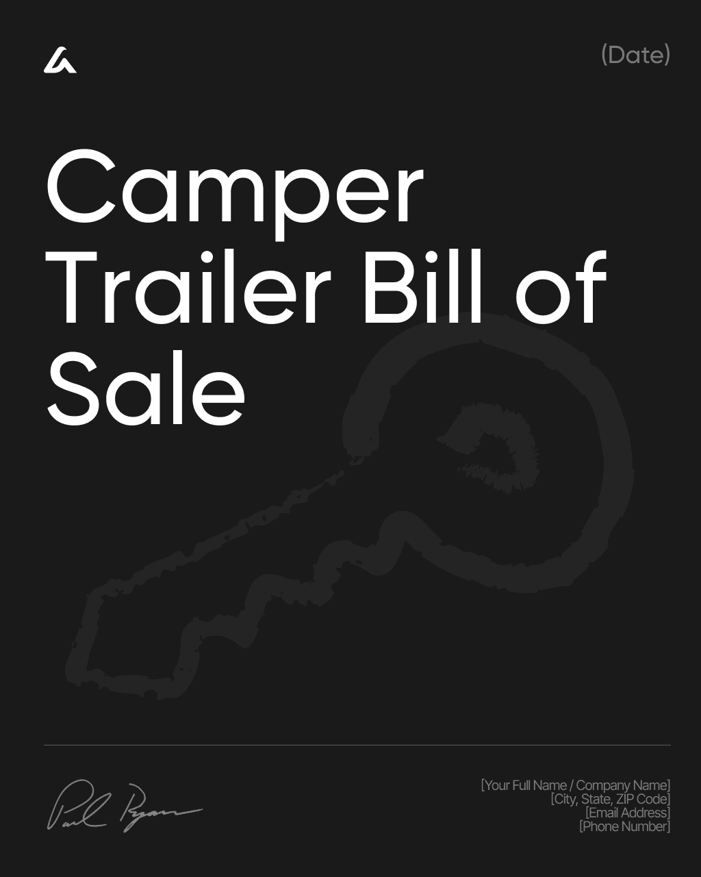 Camper Trailer Bill of Sale