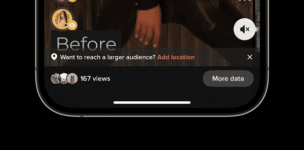 TikTok location tag.