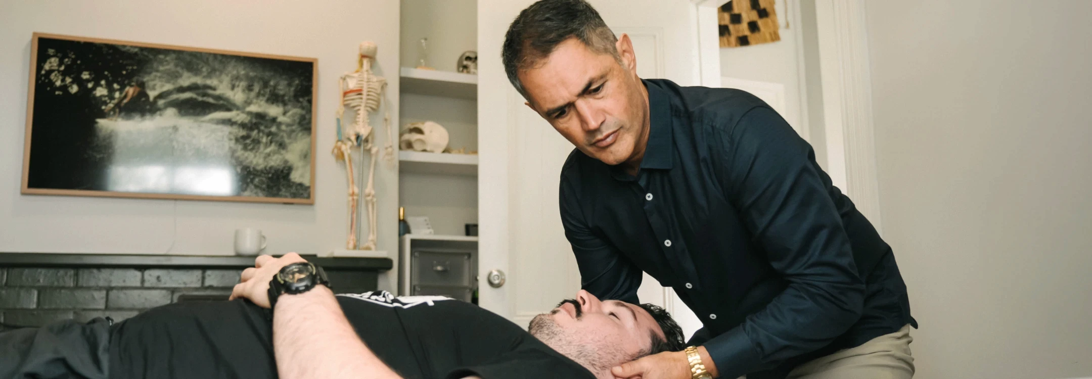 Man getting chiropractic adjustment 