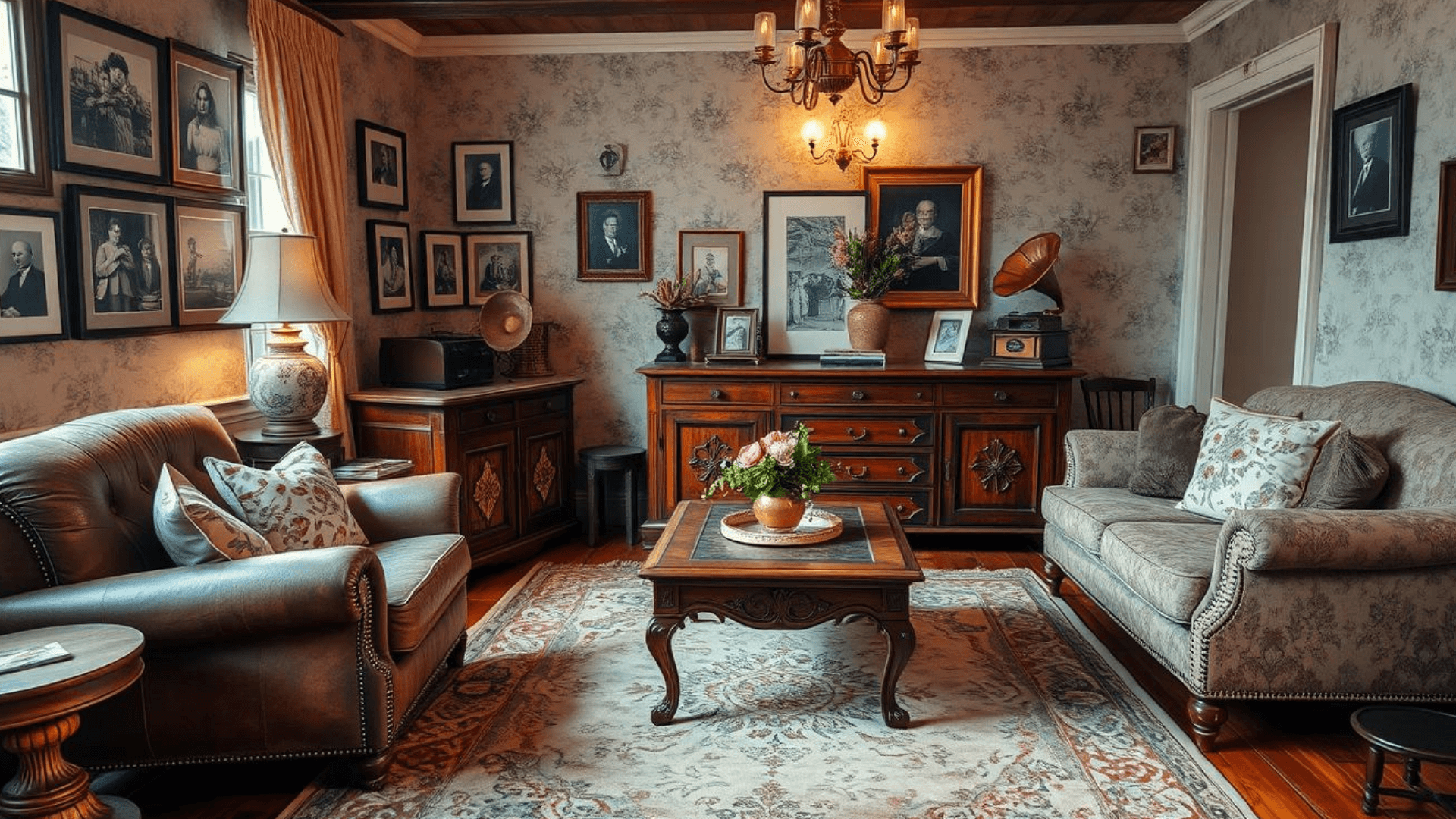 Vintage Drawing Room With Collected Curiosities