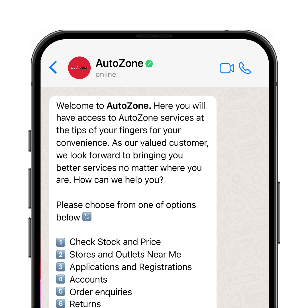 Autozone WhatsApp