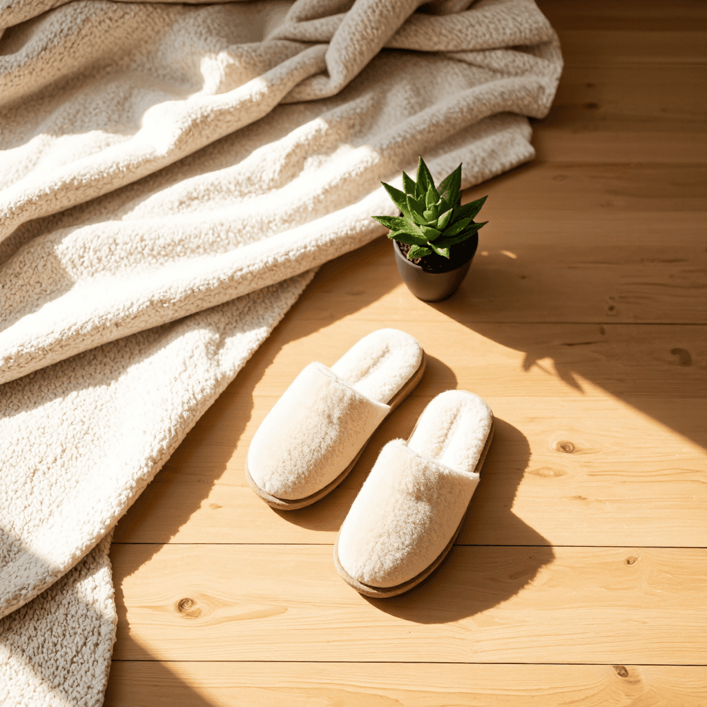 product photography of a pair of slippers
