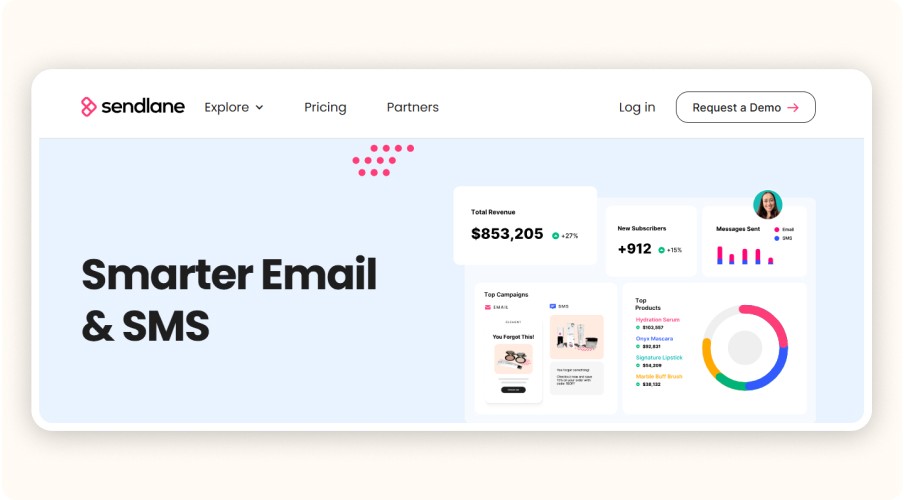 Sendlane homepage