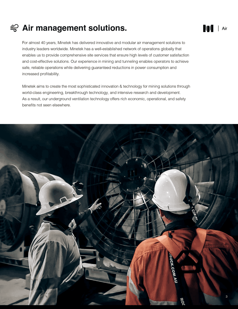 Freelance brochure design for a mining equipment company - introduction page